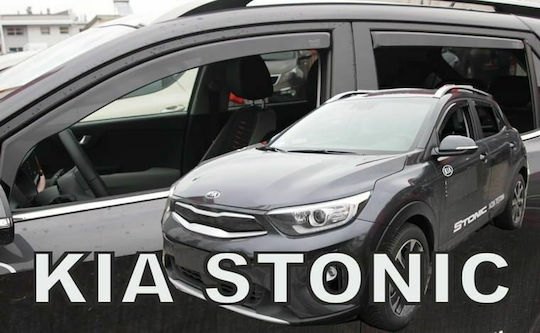 Heko Satz Windabweiser Vordere und Hintere Dark Fime für Kia Stonic 5D 2017 4Stück