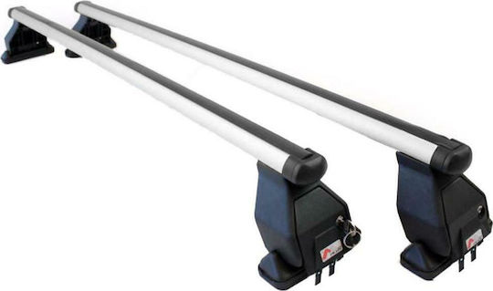Menabo Aluminum Car Roof Bars 112cm for Mercedes-Benz C Class 4D Set with Roof Rack Legs Silver