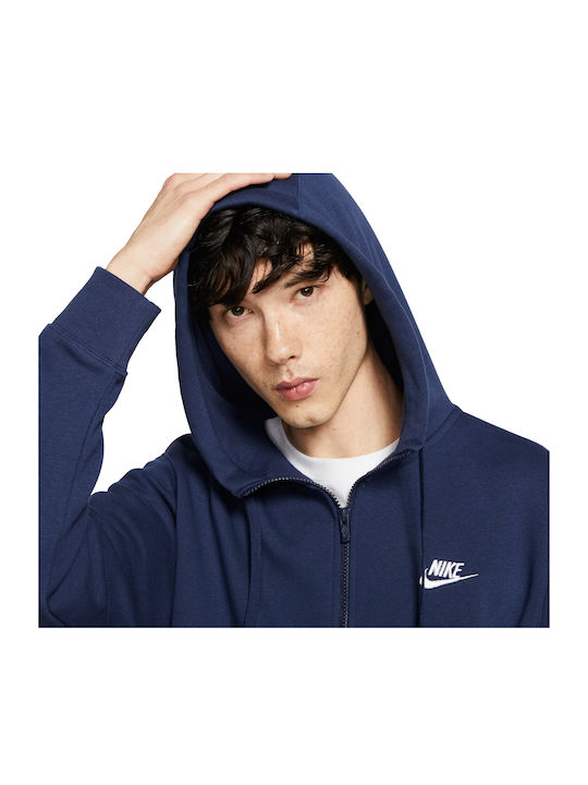 Club Cardigan with Hood Navy
