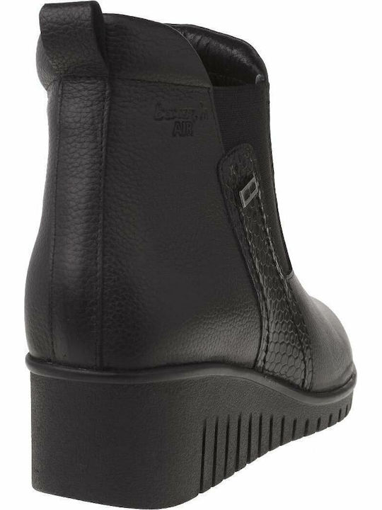 Leder Stiefeletten Damen Schwarz