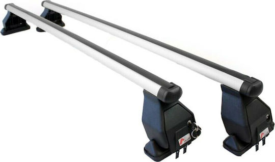 Menabo Aluminum Car Roof Bars for Peugeot 5008 5D Set with Roof Rack Legs Silver
