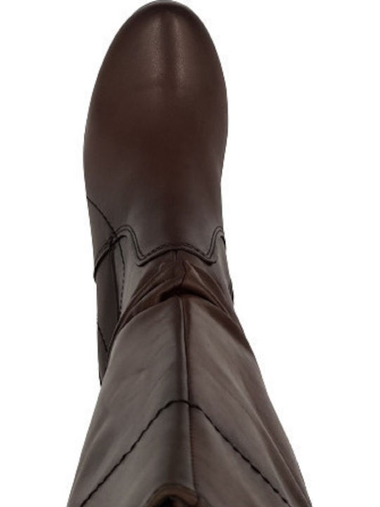 Anatomic Leather Women's Boots with Rubber / Zipper Brown