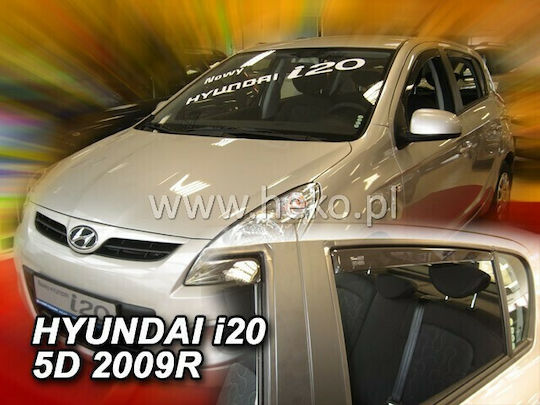Heko Satz Windabweiser Vordere und Hintere Dark Fime für Hyundai i20 4Stück