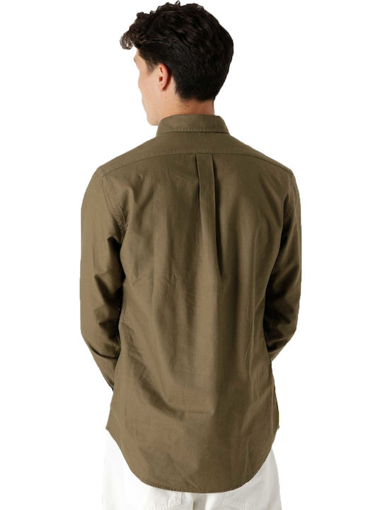 Long-sleeved Cotton Shirt Khaki