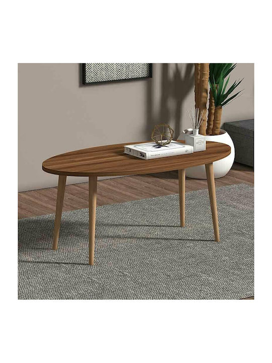 Oval Couchtisch Orbit Walnut L118xB53xH41cm