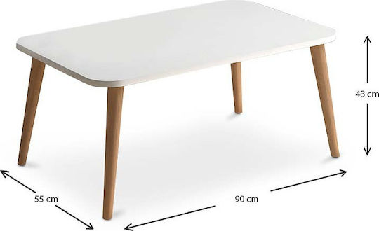Rechteckiger Zentraler Kaffeetisch Soul Holz Weiß M90xL55xH41cm GP022-0031 1