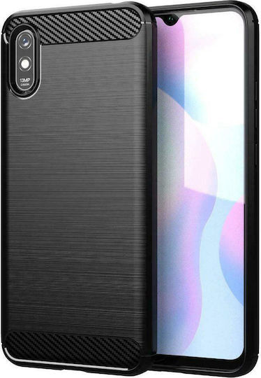 Hurtel Brushed Carbon Back Cover Σιλικόνης Μαύρο (Redmi 9A / 9AT)