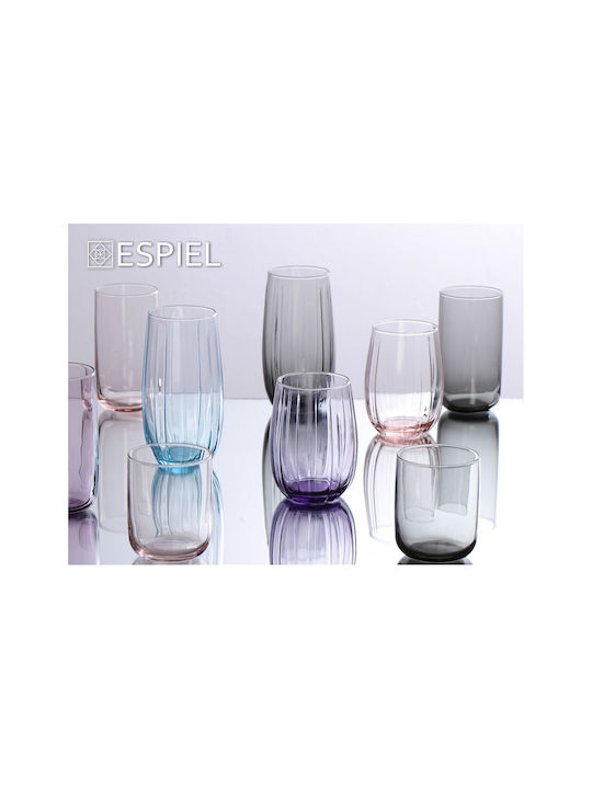 Espiel Linka Glas Wasser aus Glas in Rosa Farbe 380ml