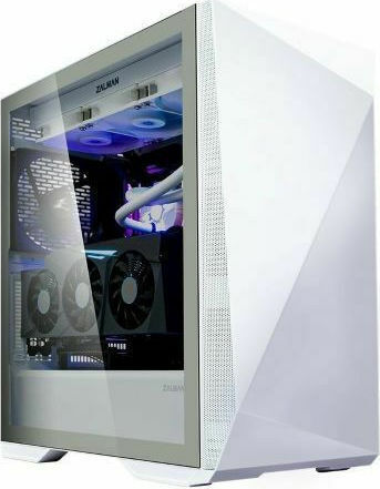 Z9 Iceberg Gaming Midi Tower Κουτί Υπολογιστή με Πλαϊνό Παράθυρο Λευκό