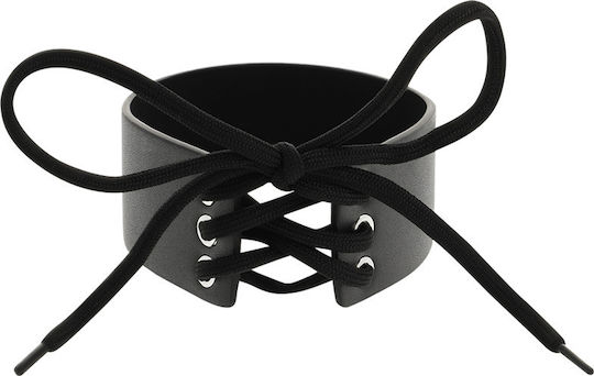 Coquette Hand Crafted Wide Choker Halsband Veganes Leder Black