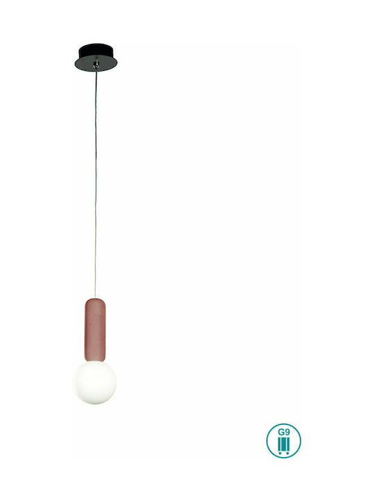 Ondaluce Rosso Pendant Light Red with Socket G9