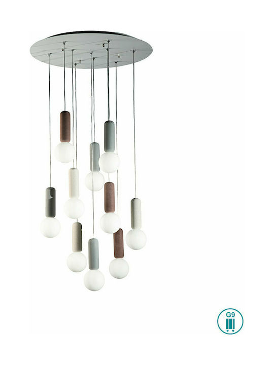 Ondaluce Pendant Light Multicolour for 10 Bulbs G9 60cm