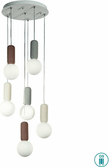 Ondaluce Pendant Light Multicolour for 6 Bulbs G9 35cm
