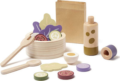 Kids Concept Cooking Toy / Kitchen Utensils Σετ Σαλάτας made of Wood 1000604