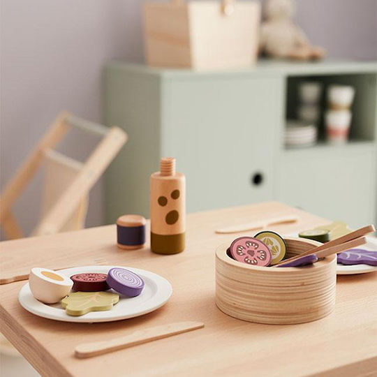 Kids Concept Дървен Сет За Салата За 3+ Години