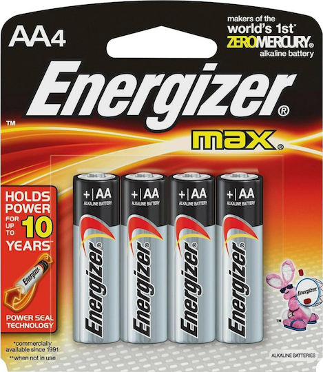 Energizer Power Αλκαλικές Μπαταρίες AA 1.5V 4τμχ