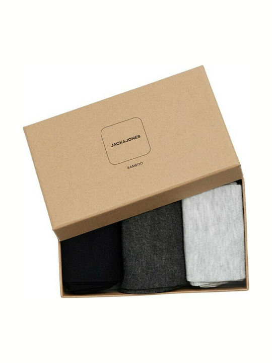 Jack & Jones Ανδρικές Μονόχρωμες Κάλτσες Black / Dark Grey / Light Grey 3Pack Jack & Jones Ανδρικές Μονόχρωμες Κάλτσες Black / Dark Grey / Light Grey 3Pack