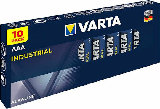 Varta 10 Pack Alkaline Batteries AAA Industrial 1.5V