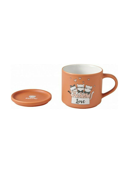 Marva Mug Ceramic with Lid Multicolored 2pcs