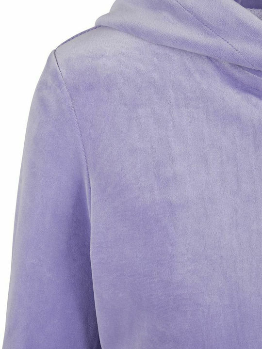 Scurt Jachetă hanorac pentru femei Catifea Cu glugă Violet
