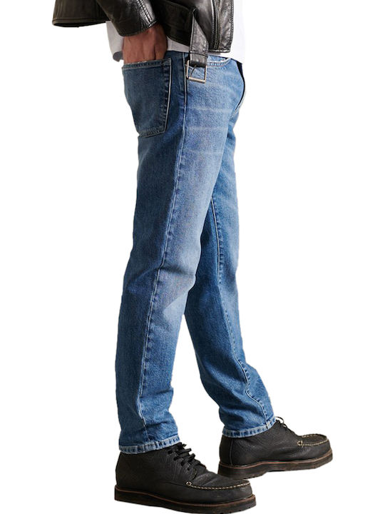 Pantaloni Jeans pentru Bărbați cu Croială Slim Straight Albastru