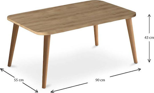 Rechteckig Couchtisch Soul Holz Oak B90xT55xH41cm