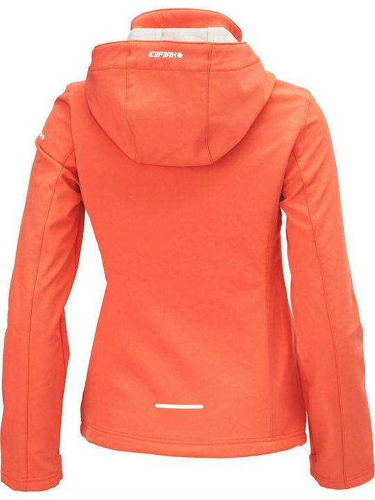 Brenham Women's for Hiking Short Sports Softshell Jacket Waterproof and Windproof for Winter with Detachable Hood Orange