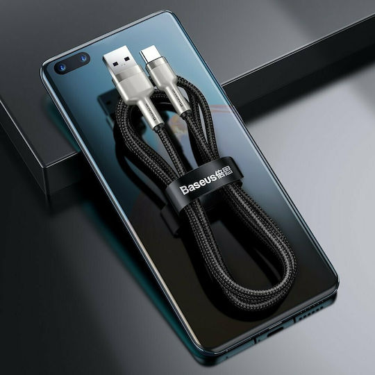Baseus Cafule Braided USB 2.0 Cable USB-C Male - USB-A 66W PD Black 0.25m CAKF000001