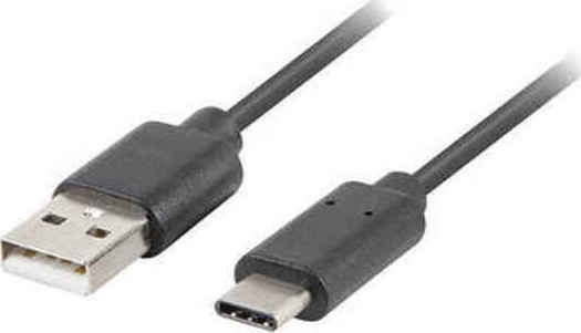 Lanberg USB 2.0 Cable USB-C male - USB-A Μαύρο 1m CA-USBO-10CC-0010-BK