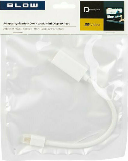 Blow Μετατροπέας HDMI female σε mini DisplayPort male Λευκό (DM-92-157)
