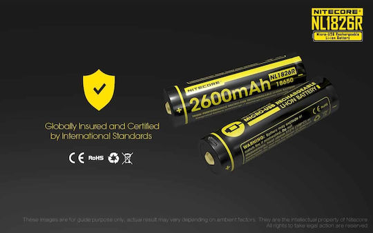 NiteCore NL1826R Baterie Reîncărcabilă 18650 Li-ion 2600mAh 3.6V 1buc