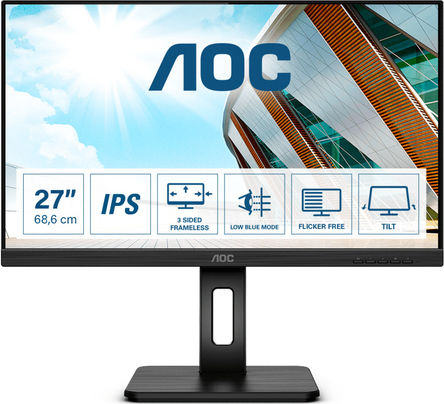 AOC Q27P2Q IPS Monitor 27" QHD 2560x1440 cu Timp de Răspuns 4ms GTG