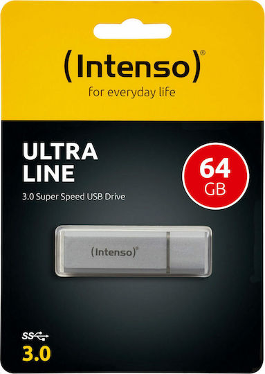 Intenso Ultra Line 64GB USB 3.0 Stick Ασημί
