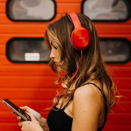 Edifier W800BT Plus Wireless / Wired Over Ear Headphones with Radio with 55 hours of Operation Red