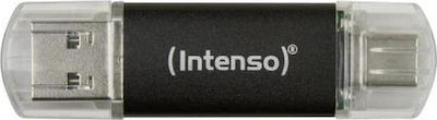 Intenso Twist Line 32GB USB 3.0 Stick με σύνδεση USB-A & USB-C Μαύρο