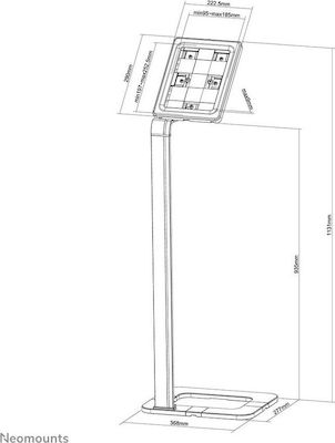 Newstar Neomounts S100 Tabletständer Boden bis 10.1" in Silber Farbe