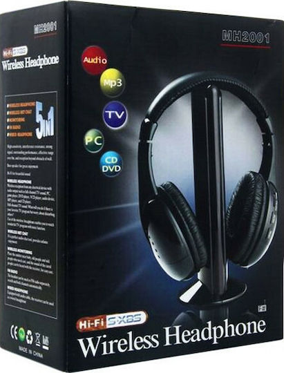 MH2001 Безжични / Жични Over Ear Слушалки с Радио Черни