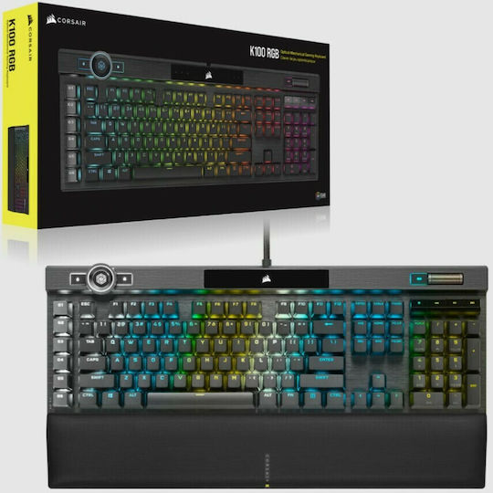 Corsair K100 RGB Optical Гейминг Механична Клавиатура с Corsair OPX суичове и RGB подсветка (Английски US) Черен
