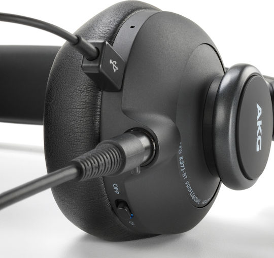 AKG K-371-BT Ασύρματα Bluetooth Over Ear Ακουστικά με 40 ώρες Λειτουργίας Μαύρα