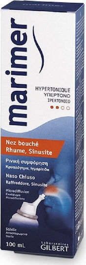Gilbert Lab Marimer Hypertonic Blocked Nose Cold Sinusitis Ρινικό Σπρέι με Θαλασσινό Νερό για Όλη την Οικογένεια 100ml