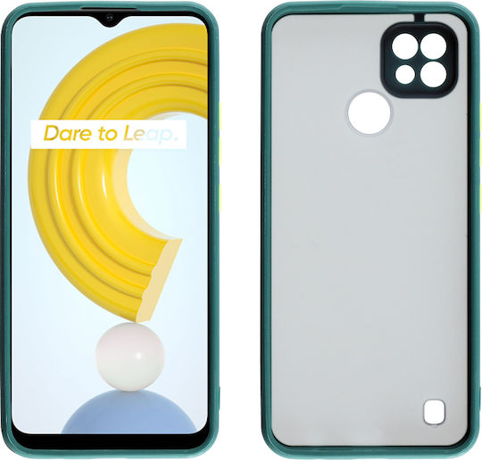 Lime Hardshell Camera Guard Задна корица Пластмаса / Силикон Dark Green with Yellow Keys (Realme C21)