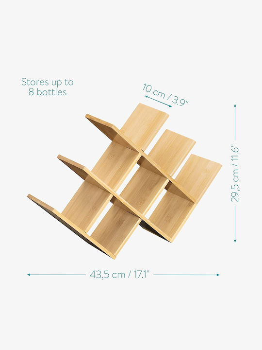 Navaris Tabletop Suport pentru Sticle Lemn pentru 8 Sticle Maro 43.5x10x29.5εκ.