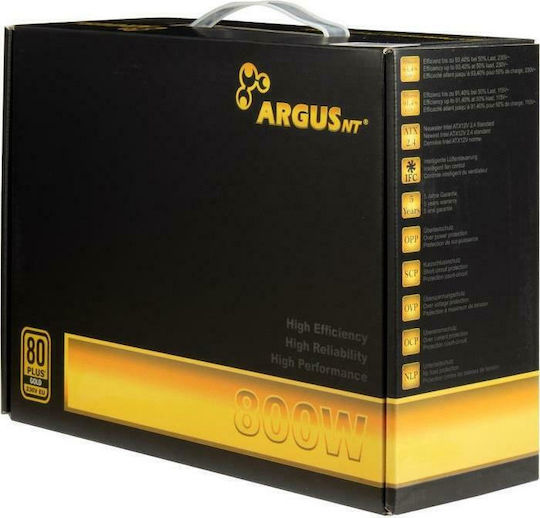 Inter-Tech ArgusNT GPS 800W Μαύρο Τροφοδοτικό Υπολογιστή Full Wired 80 Plus Gold