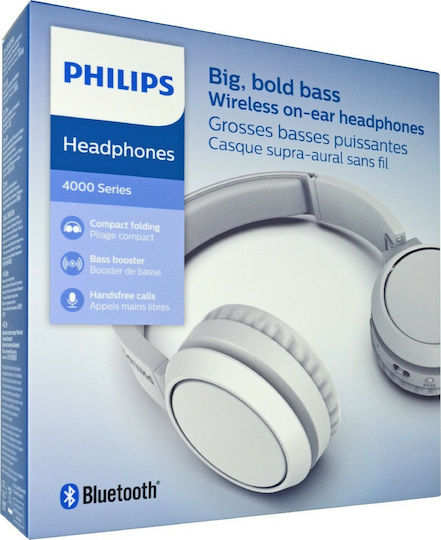 Philips TAH4205 Wireless / Wired On Ear Headphones with 29 hours of Operation and Quick Charge White