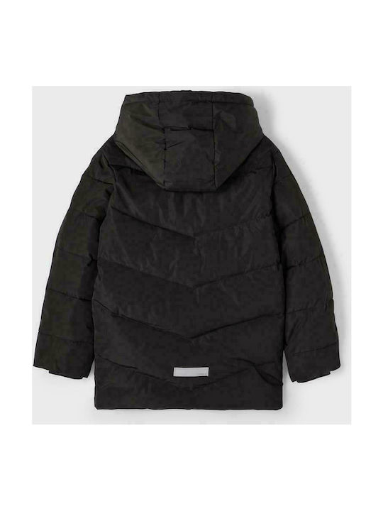 Name It Kids Quilted Jacket short Hooded Black