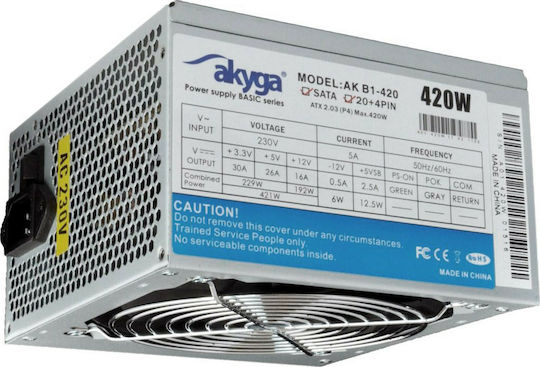 Akyga AK-B1-420 420W Μαύρο Τροφοδοτικό Υπολογιστή Full Wired
