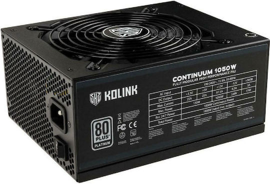 Kolink Continuum 1050W Μαύρο Τροφοδοτικό Υπολογιστή Full Modular 80 Plus Platinum