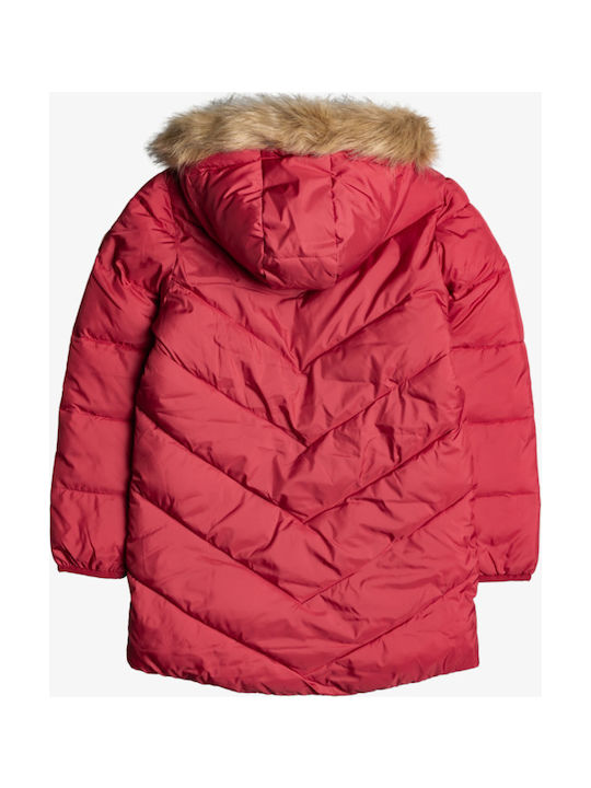 Roxy Kids Parka Long Hooded Fuchsia Some Say