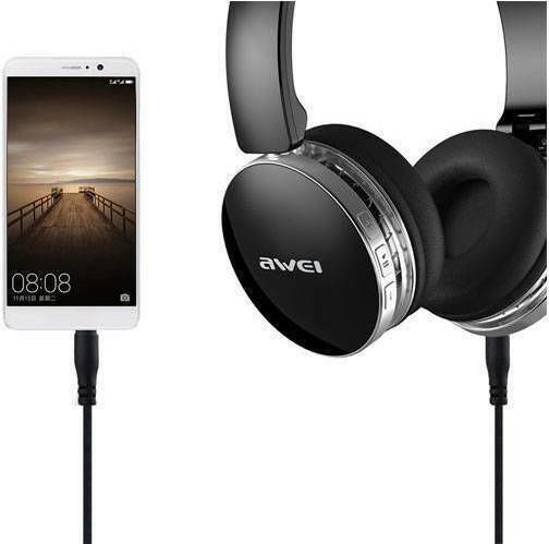 Awei A500BL Wireless / Wired Over Ear Headphones with 8 hours of Operation Black