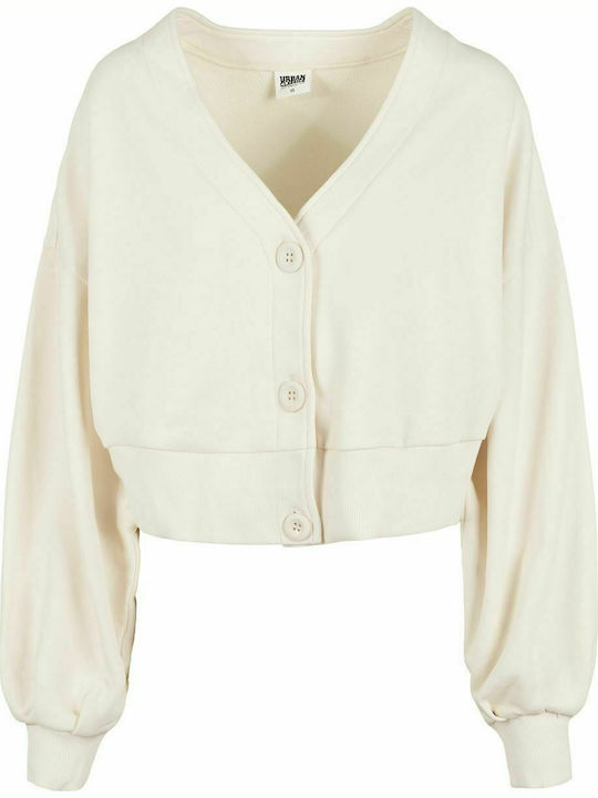 Short Women's Knitted Cardigan White Sand